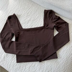 Babaton Chocolate  Contour Square Neck Top size XS